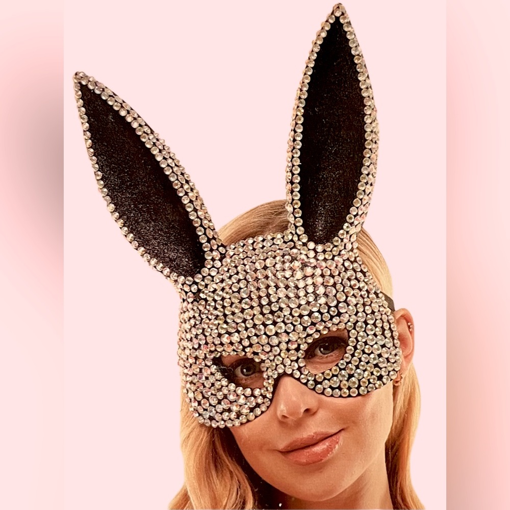 Rhinestone bunny mask